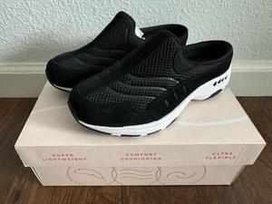 Easy Spirit Travel Time klassische Damen-Pantoletten Clogs Größe US 5,5 M schwarz weiß Wildleder - Bild 1 von 11