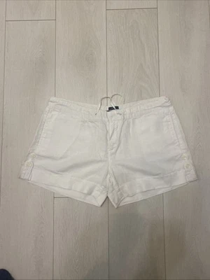 Tommy Hilfiger White Pure Linen Shorts US10 UK 12-14 - Image 1 of 4