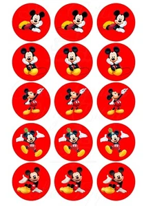 Edible Cupcake / Cookie Toppers Mickey Mouse Pre cut Icing Sheet - Picture 1 of 1