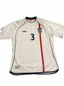 England football shirt 2001/2002/2003 HOME FOOTBALL UMBRO 3 ASHLEY COLE SIZE XL - Picture 1 of 9