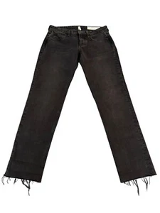 Pantalones de mezclilla para mujer Rag & Bones Dre tiro bajo ajustados boyfriend negros, talla 26 nuevos con etiquetas - Imagen 1 de 12