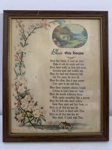 Pleaco de bendición vintage con estampado Bless This House años 30/40 - Imagen 1 de 8