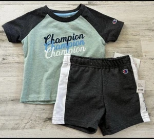 Neu mit Etikett Champion Jungen 2-teiliges Shorts-Set Größe 9-12 Monate - Bild 1 von 5