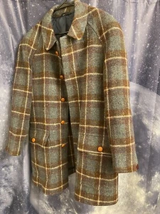 BARDINI Blitz Plaid 100% Real Wool Coat Made In Italy Sz 46 - Picture 1 of 17