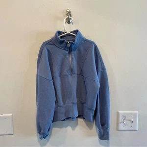 Abercrombie kids essential sunday half zip sweatshirt light blue size 9/10 - Picture 1 of 7