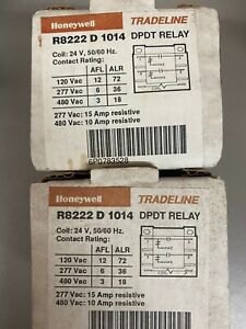 NEW Honeywell DPDT Switching Relay, R8222D 1014 24V 50/60 Hz  Tradeline E1-26