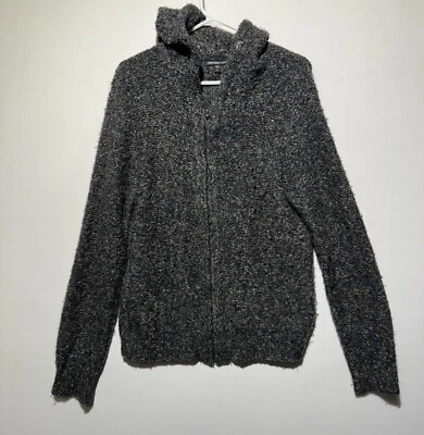 Suéter James Perse Mujer Cremallera Completa Gris Lana Merino Camello Tejido Talla 2 Foto 1 de 4