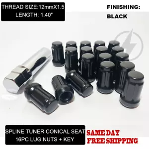 CAN AM MAVERICK X3 MAX TEXTRON WILDCAT XX TAPERED LUG NUT M12X1.50 W/KEY BLACK - Picture 1 of 7