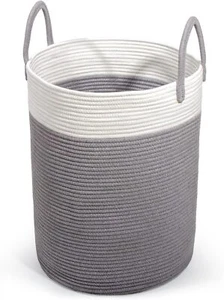 D38*H50 Waschekorb aus Baumwolle mit Griffen (Grau) - Bild 1 von 3