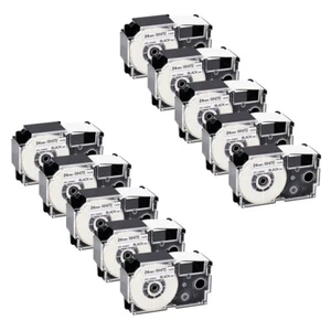 10x For CASIO XR-24WE White Label Cartridge EZ Tape KL-7000 24mm for Marking Tag - Picture 1 of 12