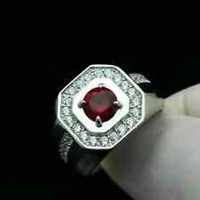2 Ct Round Cut Lab Created Ruby 14k White Gold Plated Men's Pinky Wedding Ring