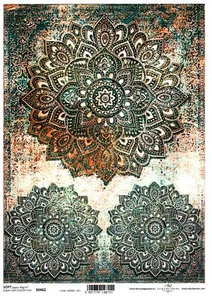 Decoupagepapier Serviertentechnik A4 40g/m² Vintage Mandala Muster S0462 - Bild 1 von 1