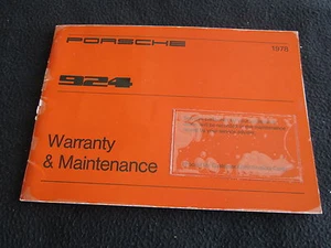 1978 Porsche 924 Owner's Warranty & Maintenance Manual Used US Service Book - Bild 1 von 4