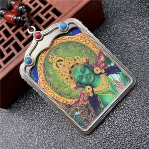 Zaki Tibetan Ram Pendant Thangka Buddha Necklace  Patron Saint Natal Black Box - Picture 1 of 3
