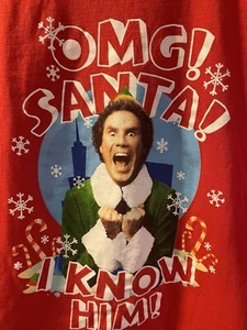 Elf Will Ferrell OMG Santa Claus Red T-Shirt men’s Large ELF Brand - Picture 1 of 5