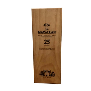 Macallan 25 year scotch whiskey wooden box only gift decoration collectible - Picture 1 of 2