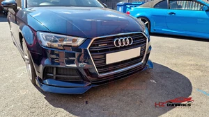DIVISOR DE LABIOS PARA PARACHOQUES DELANTERO NEGRO BRILLANTE PARA AUDI A3 8V 2017 2020 S LINE S3 BERLINA - Imagen 1 de 11