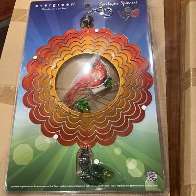 Evergreen Spectrum Spinner Cardinal Bird 12” 3D Yard Home Art Stainless Steel - Image 1 of 2