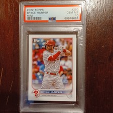 2022 Topps MINI Bryce Harper MINI PSA 10 GEM MINT POP 1/1 Phillies
