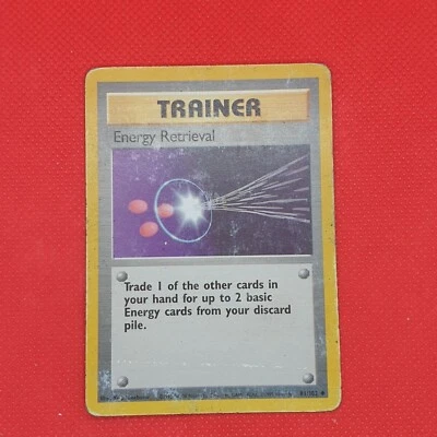 ERROR Energy Retrieval 81/102 Base Set CRIMP ERROR Trainer WOTC Pokemon Card  - Image 1 of 4