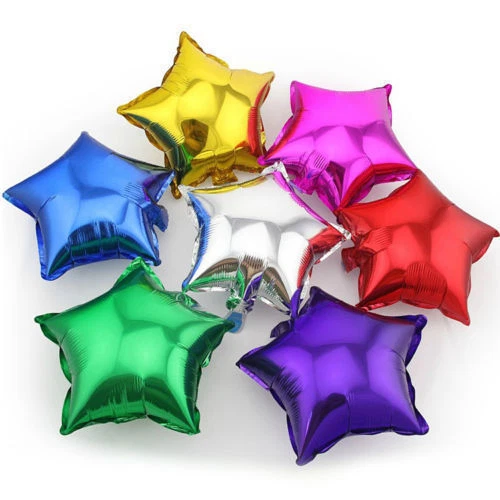 6pcs 5" Star Shape Aluminum Foil Balloons Wedding Party Assorted Color - Image 1 of 4