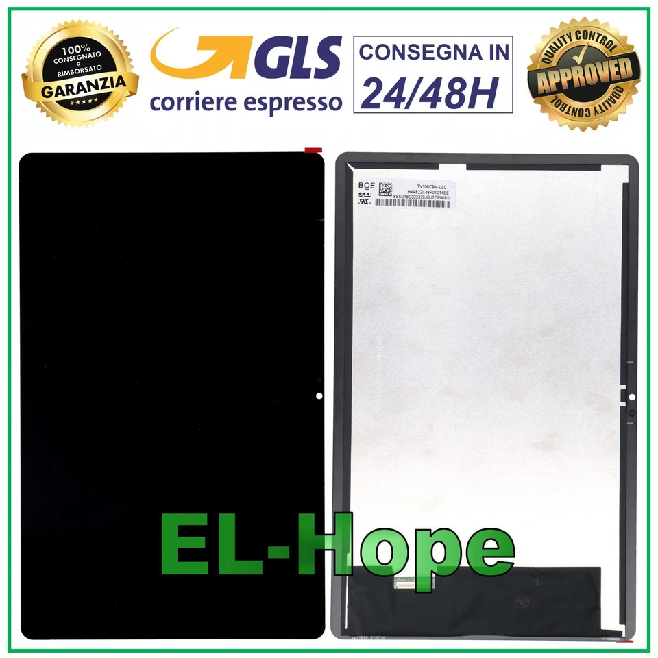 DISPLAY LCD TOUCH PER LENOVO TAB M10 PLUS TB-125FU GEN.3 SCHERMO VETRO NERO - Immagine 1 di 1
