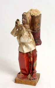 Mexican Paper Mache Sculpture Female Carrying On Back Large Bag Rice Folk Art - Picture 1 of 4