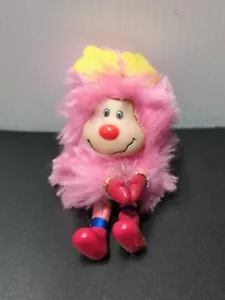 Rainbow Brite Pink Sprite Romeo Plastic Face Plush Stuffed Play Toy Size 5 In - Picture 1 of 5