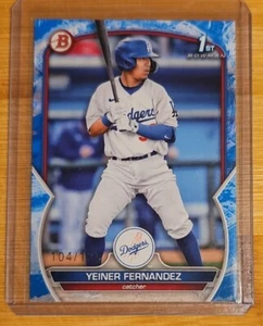 2023 Bowman Yeiner Fernandez 1st Blue Pattern /125 Prospect Rookie Card BP-138 - Bild 1 von 2