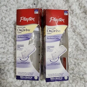 2 botellas en ángulo Playtex Nurser con forros Drop-Ins 8 oz - 10 oz 3 meses - Imagen 1 de 5