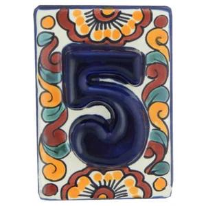 Mexican Tile House Numbers Address Numbers Ceramic House Number Talavera # 5 - Picture 1 of 2