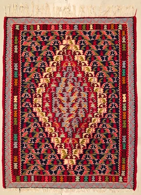 105 x 83 cm | Vintage Handmade Carpet Afghan Senneh Kilim, Small Oriental Rug - Image 1 of 4