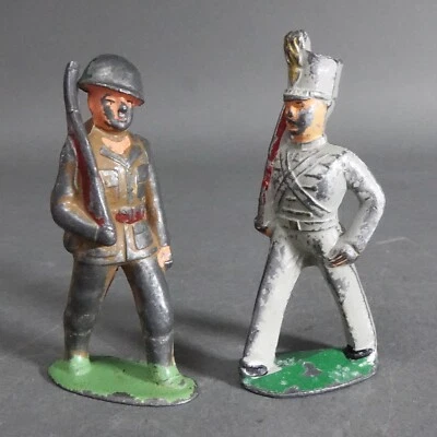 2 Vintage 1930's Barclay Manoil Lead Metal Figures Soldier & West Point Cadet - Image 1 of 4