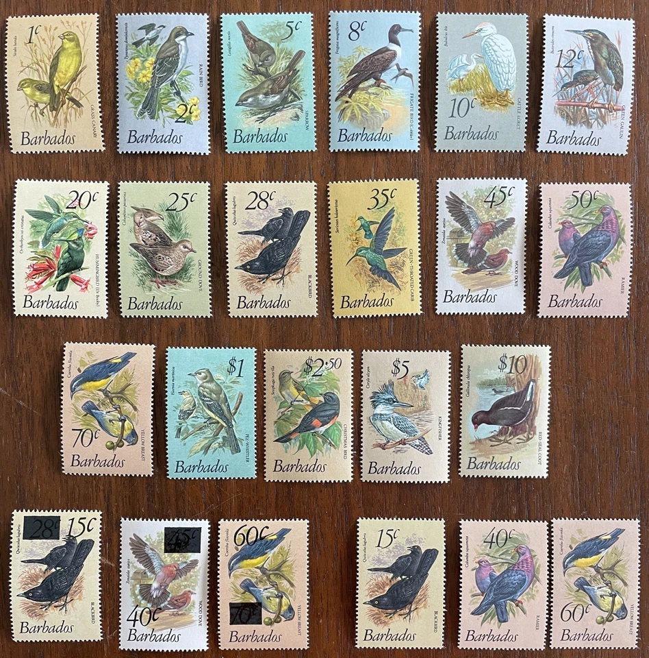 巴巴多斯鸟类邮票套装全新邮票 495-511,570-2,583-5 非常好套装,批量 39 — 第 1/1 张图片