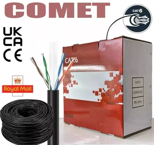 50-305M RJ45 Cat5e-Cat6 Ethernet Network IN/OUTDOOR FTP UTP Roll Cable Lead Lot - Afbeelding 1 van 12