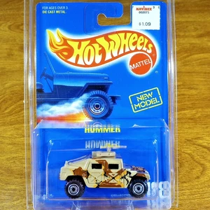 Hot Wheels Blue Card Hummer Tan Camouflage Collector #188 Malaysia 1992 Humvee - Picture 1 of 3