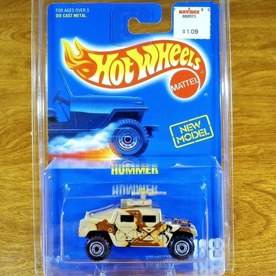 Hot Wheels Blue Card Hummer Tan Camouflage Collector #188 Malaysia 1992 Humvee - Image 1 of 3