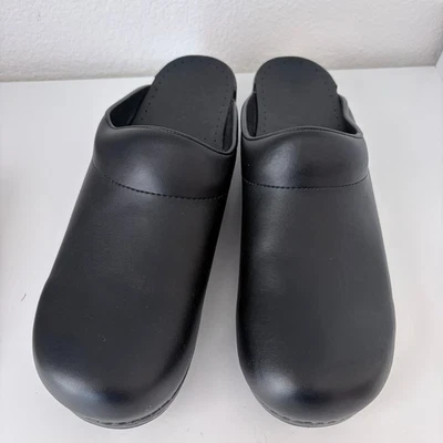 Zapatos zueco Dansko Karl para hombre talla 47 EE. UU. 13,5-14 caja negra cuero mulas espalda abierta Foto 1 de 4