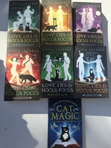 Love Lies & Hocus Pocus PB Books Lydia Sherrer Books # 1-6 and cat magic - Foto 1 di 6