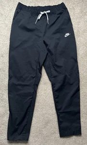 Nike Club Woven Tapered Pants Mens Medium Black Modern Twill Comfort Casual - Picture 1 of 7