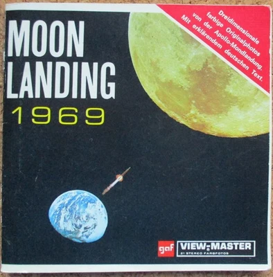 3 VIEW-MASTER 3D BILDSCHEIBEN - MOON LANDING 1969 + BOOKLET - Bild 1 von 3