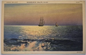 Vintage Postcard Twilight Sailboat Horseneck Beach Massachusetts AA128 - Picture 1 of 2