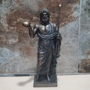 Asklepios Bronze Skulptur Statue Griechischer Gott Medizin und Heilung - Bild 1 von 10