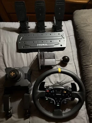 Moza R5 Bundle with Extras, Shifter Load Cell, Clutch, 12 Inch Mod - Image 1 of 4