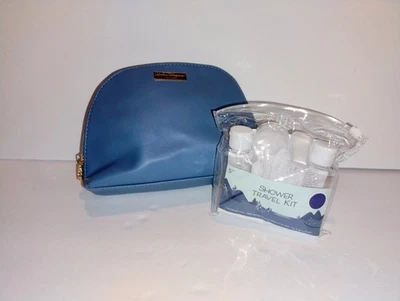 Salvatore Ferragamo, Bolsa de Maquillaje Cosmético Azul + Kit de Viaje de Ducha de 5 piezas - Nuevo Foto 1 de 4