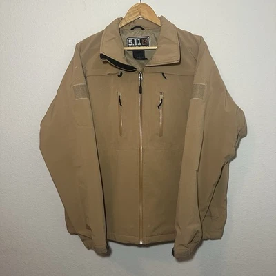 511 Tactical Surplus Men’s Canvas Jacket Size XL Full Zip NO Hood In Collar Tan - Image 1 of 4