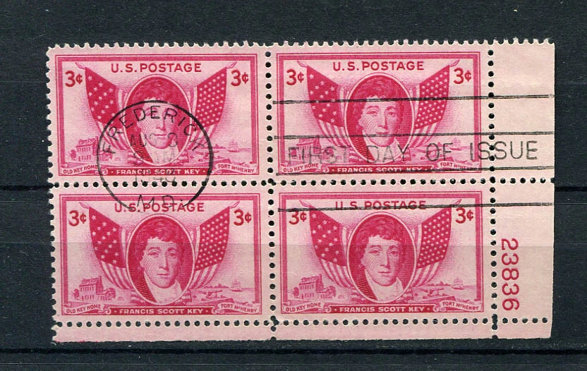 USA : Scott # 962 - Plate Block # 23836 - used - Image 1 of 1