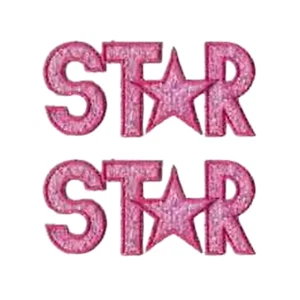 Pink Star Sparkle (2-Pack) Iron On Patch - Picture 1 of 3