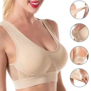 Plus Size Wireless Seamless Sports Bras Shockproof Yoga Singlet Padded Underwear - Picture 1 of 17