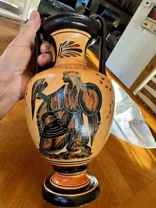 Hand Made/Painted Ancient Greek Ceramic Amphora/ Greek God Poseidon - Picture 1 of 24
